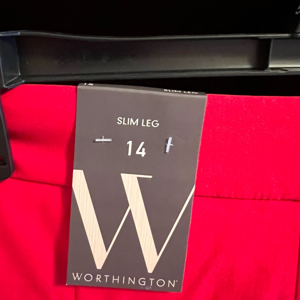 Worthington Vibrant Red Slim Leg Trousers